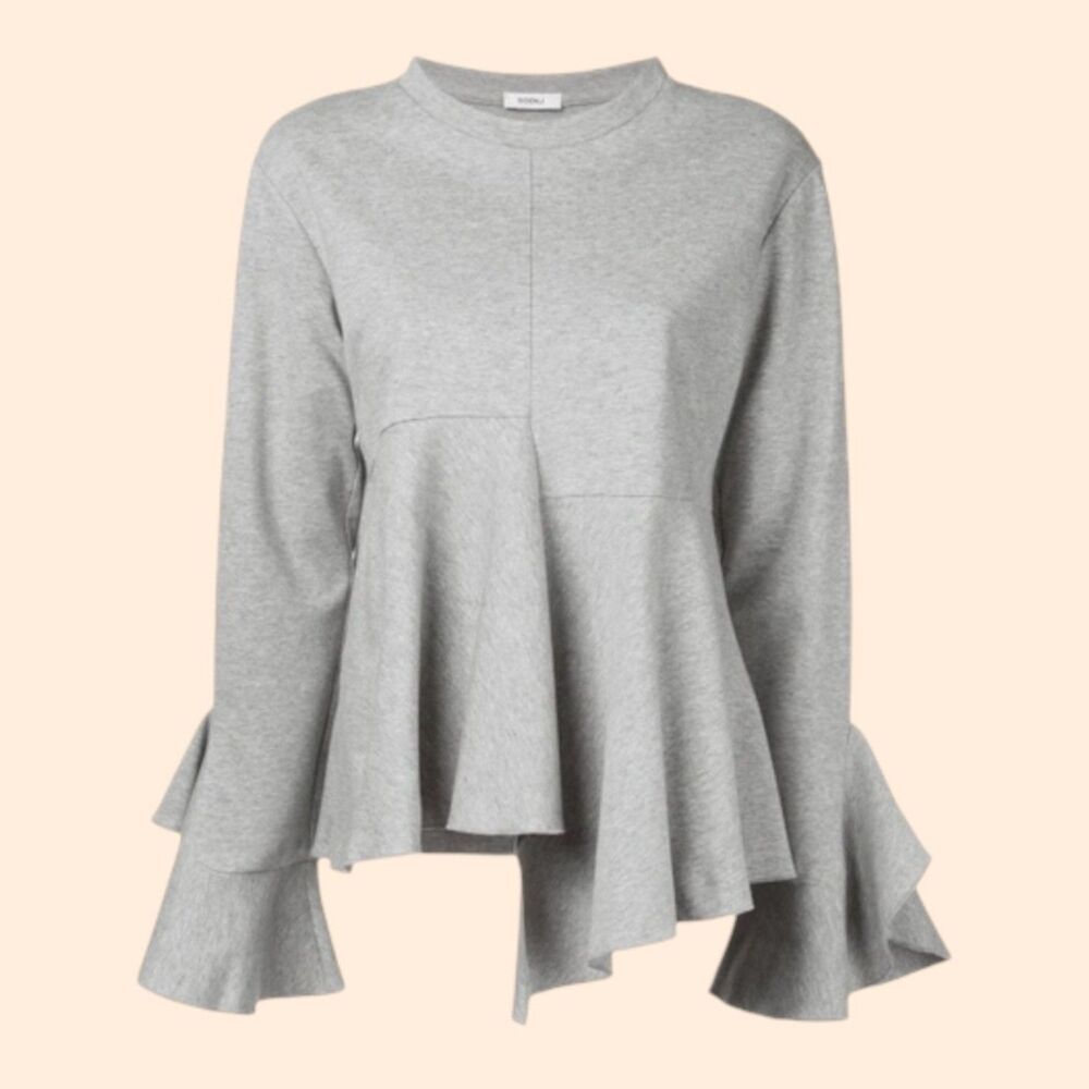 Goen. J Asymmetric Ruffle Top
